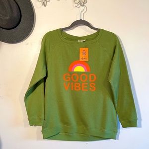 NWT Green Good Vibes Sweater